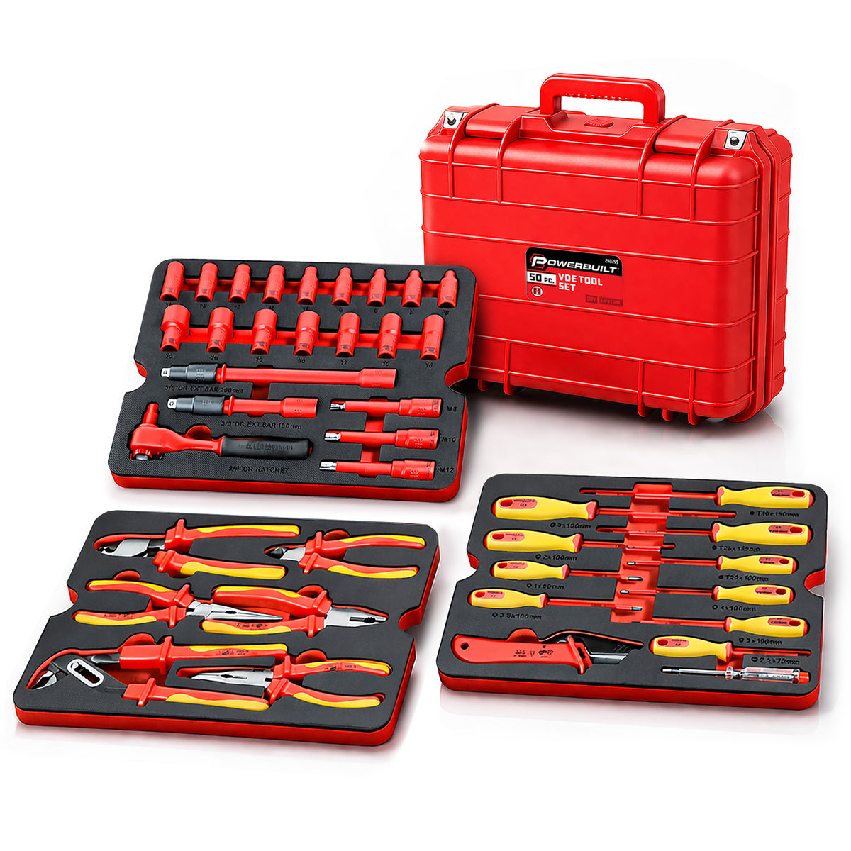 50 Piece VDE Insulated Electrician's Tool Set
