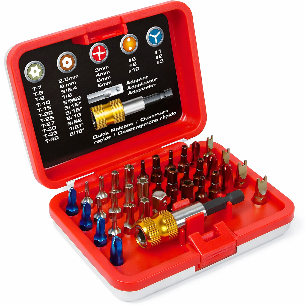 36 Piece Colored Bit Set with Injection Case