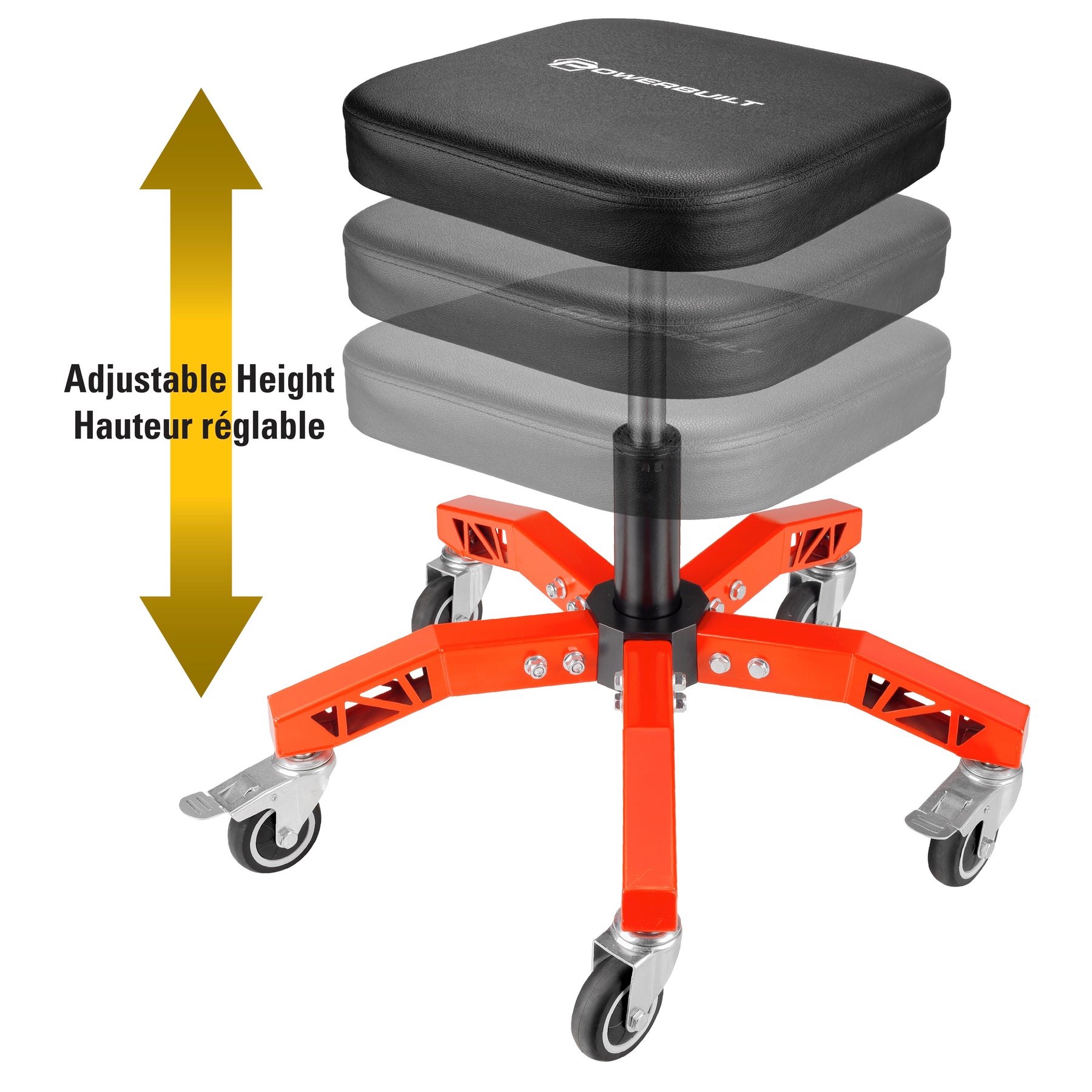Professional Adjustable 5 Leg Rolling Work Seat