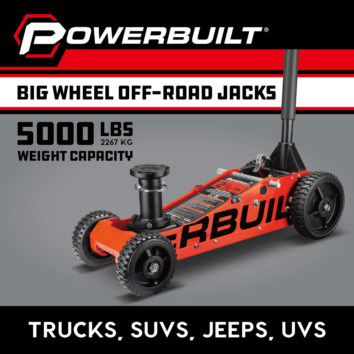 2.5 Ton Big Wheel Off-Road Jack (Orange)