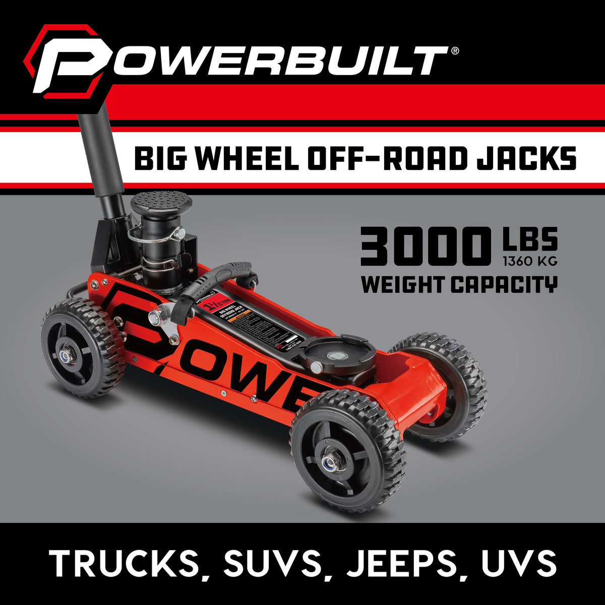 1.5 TON BIG WHEEL OFF ROAD JACK (Orange)