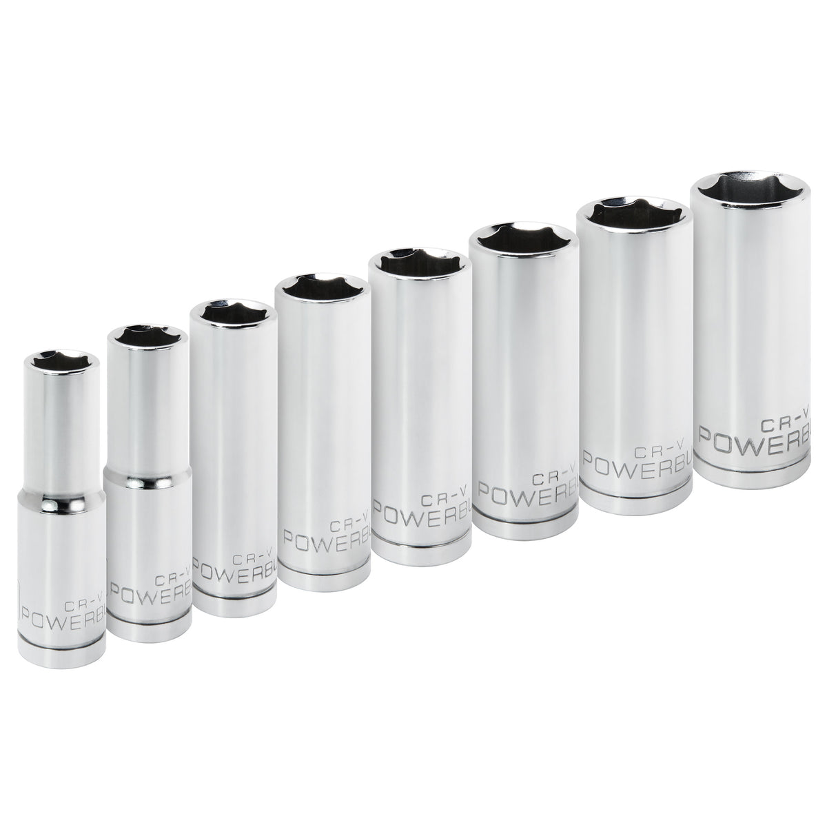 8 Piece 1/2 in. Dr. SAE Deep Socket Set