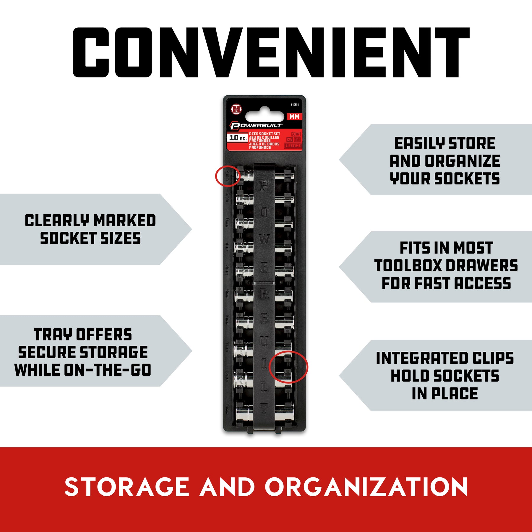 10 Piece 1/4 in. Dr. Metric 6 Pt. Deep Socket Set