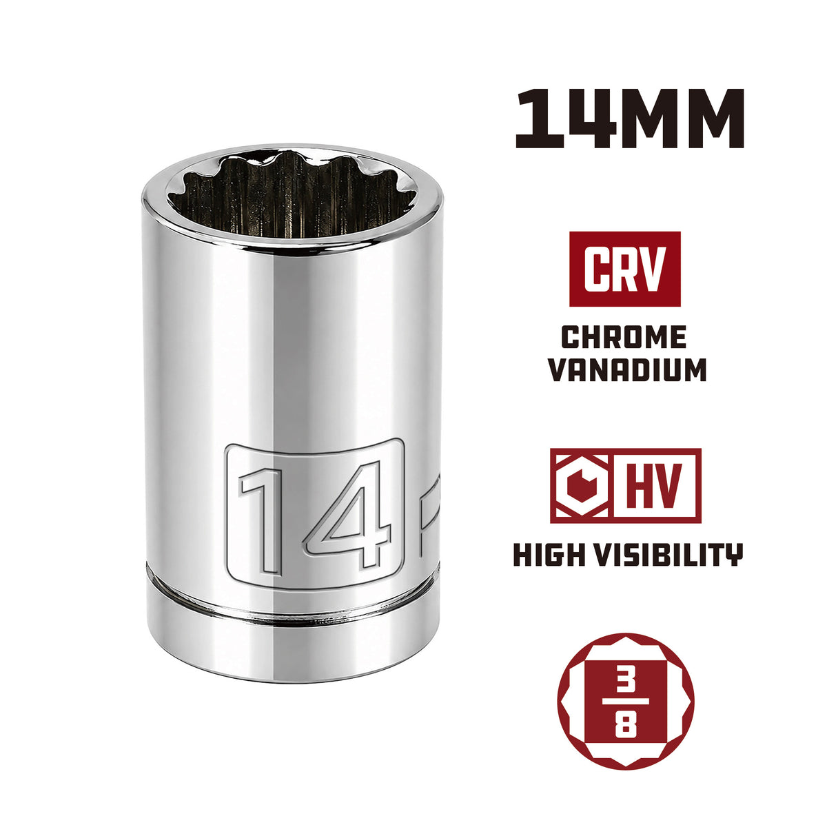 3/8 in. Dr. Sockets - Metric Shallow - 12 Pt.