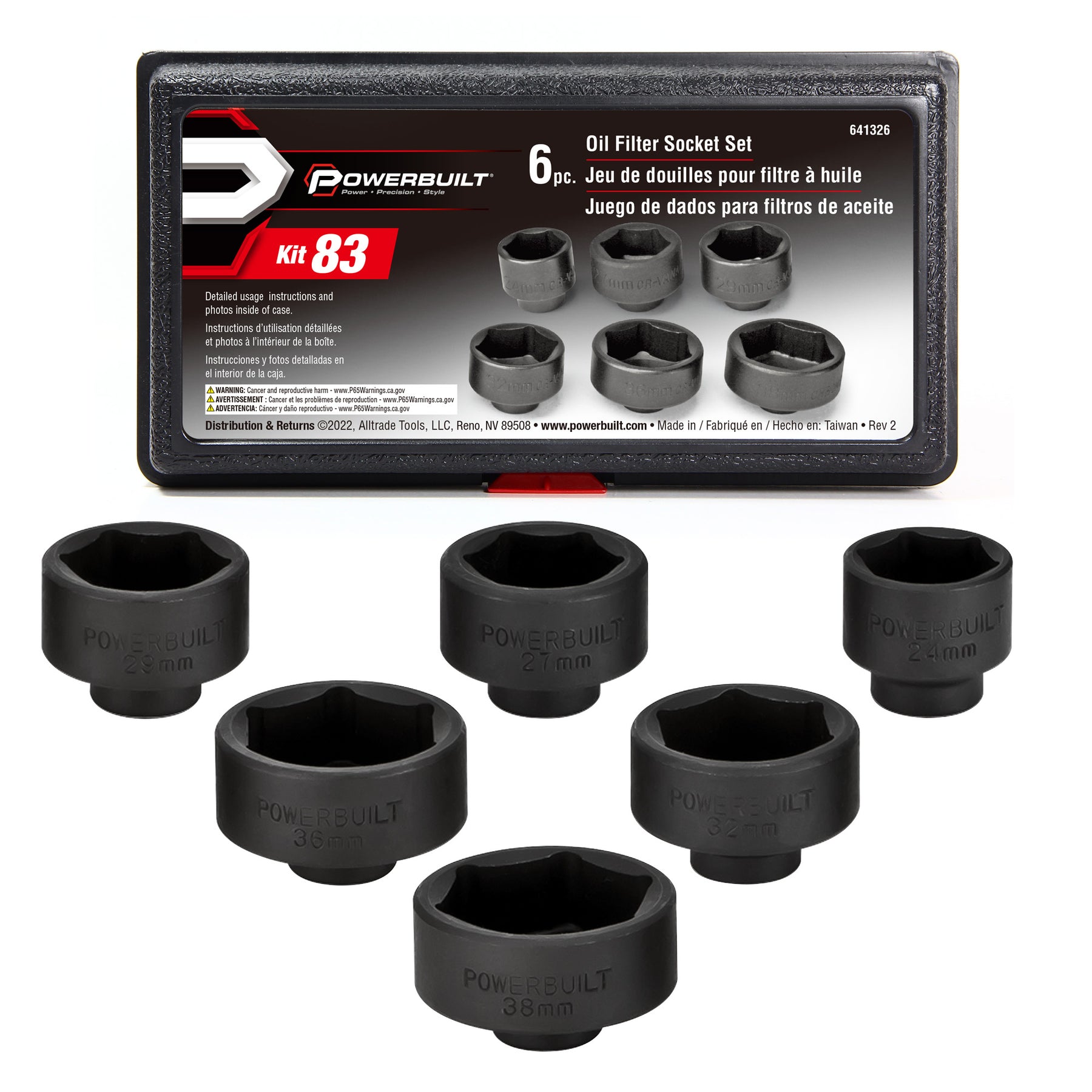 6 Piece Specialty Oil Filter Socket Set