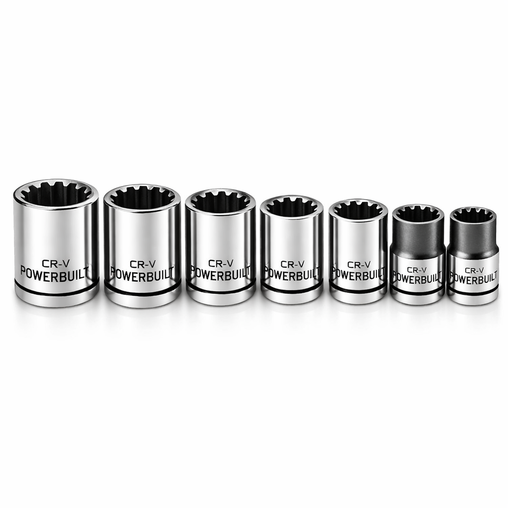 7 Piece 3/8 Inch Drive Universal Socket Set with Tray