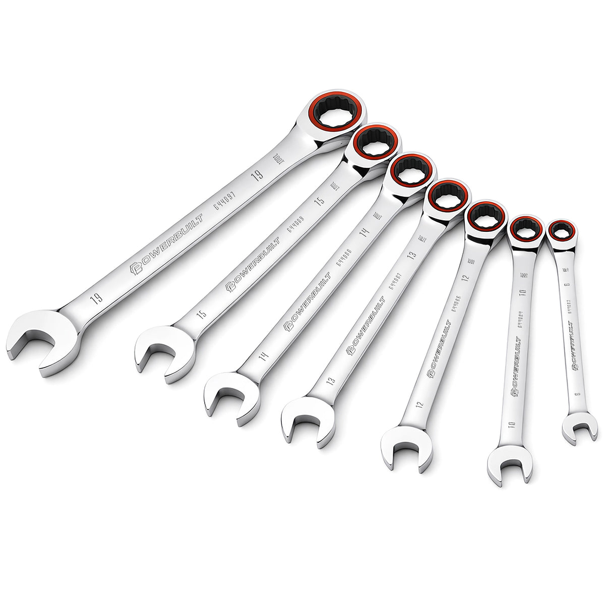 7 Piece Metric 100 Tooth Ratcheting Wrench Set