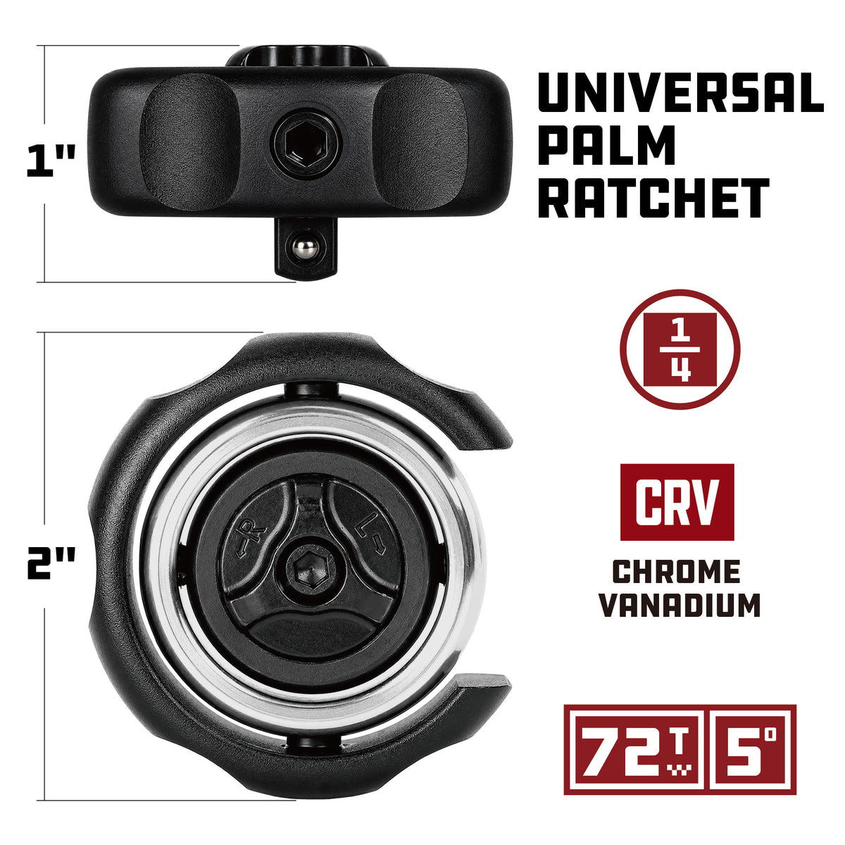 1/4-Inch Drive Universal Palm Ratchet