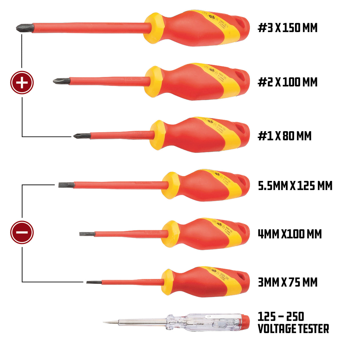 Powerbuilt 7 Piece VDE Screwdriver Set with Zipper Pouch