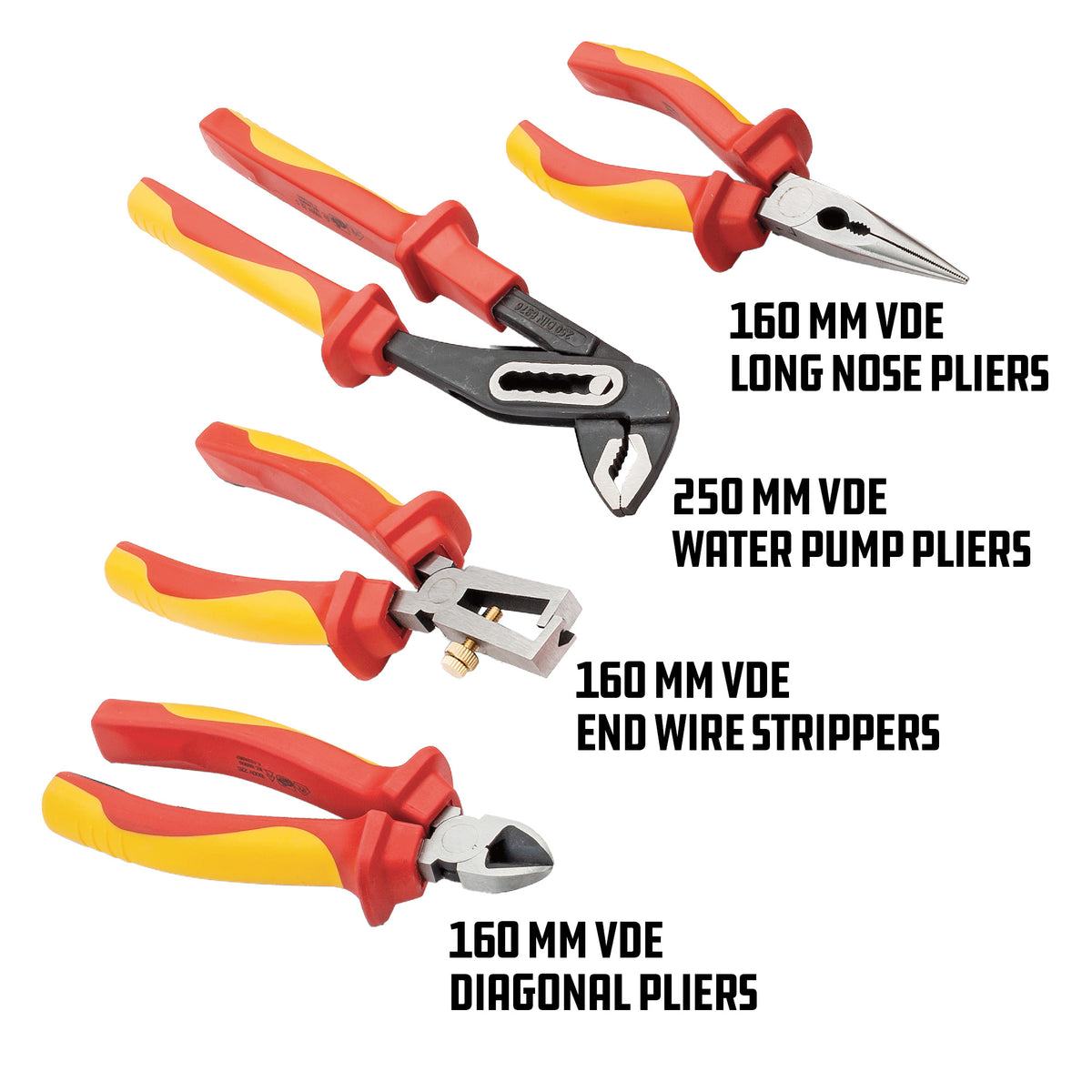 Powerbuilt 4 Piece VDE Plier Set with Zipper Pouch