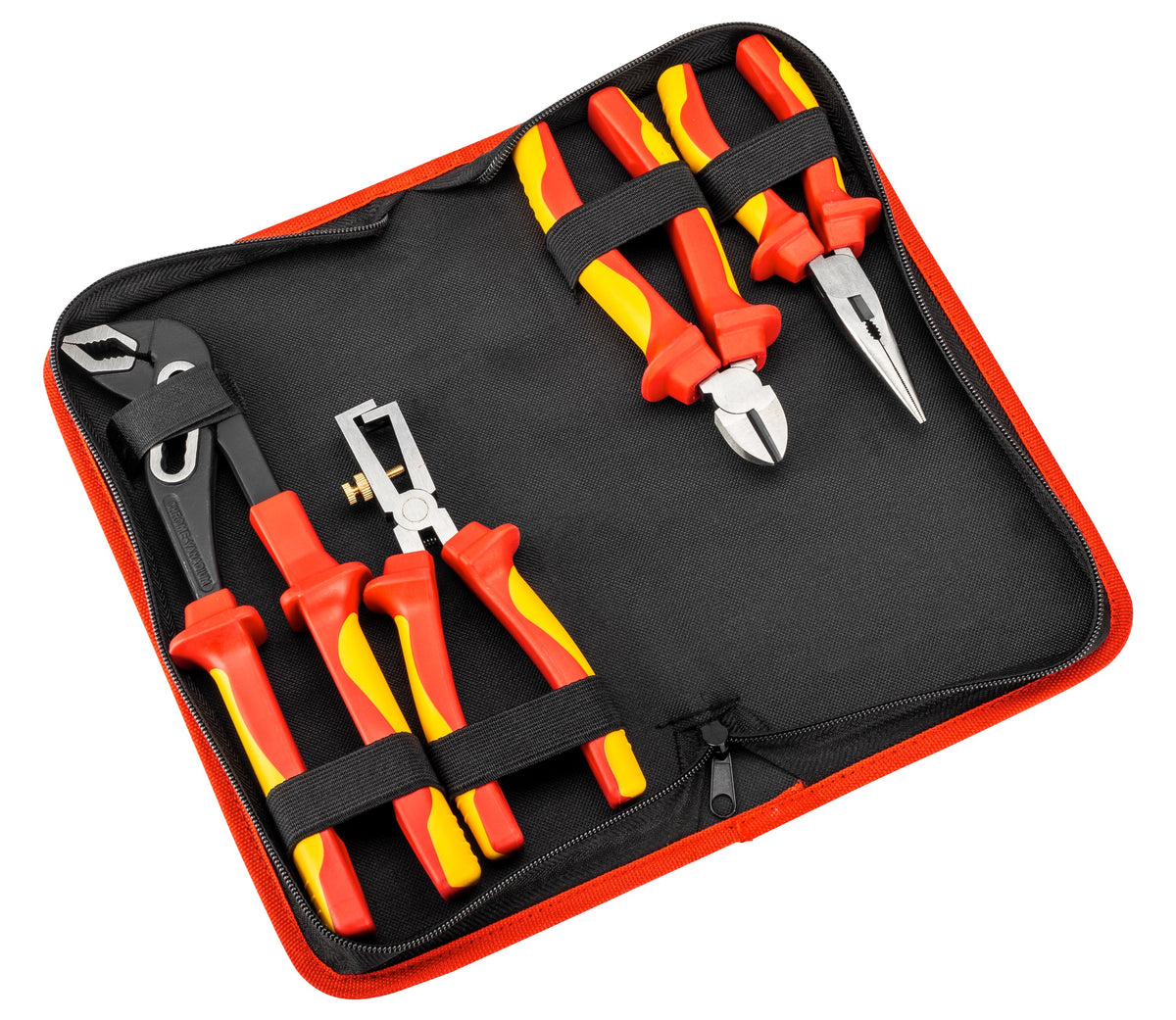 Powerbuilt 4 Piece VDE Plier Set with Zipper Pouch