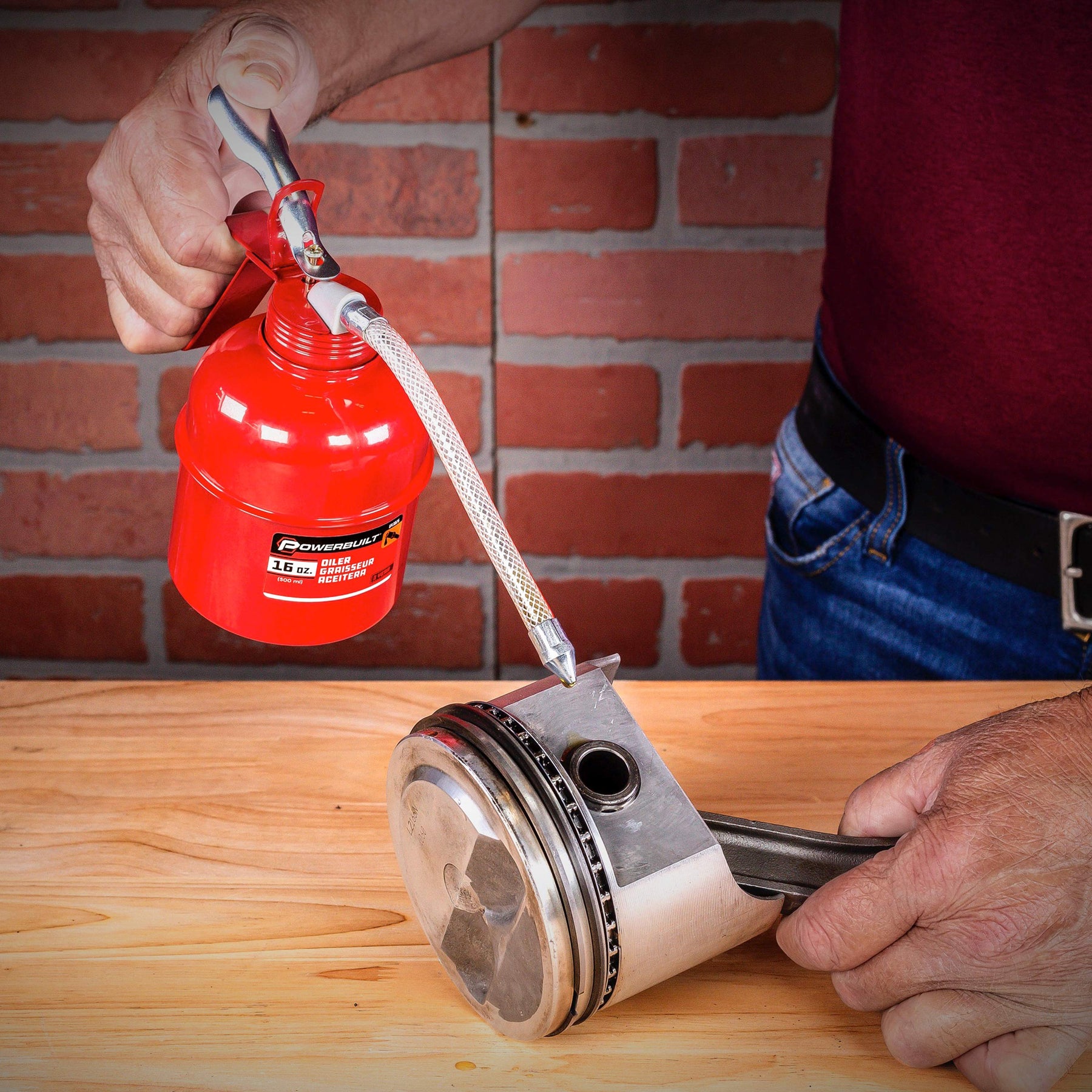 16 Ounce Oil Can - Red
