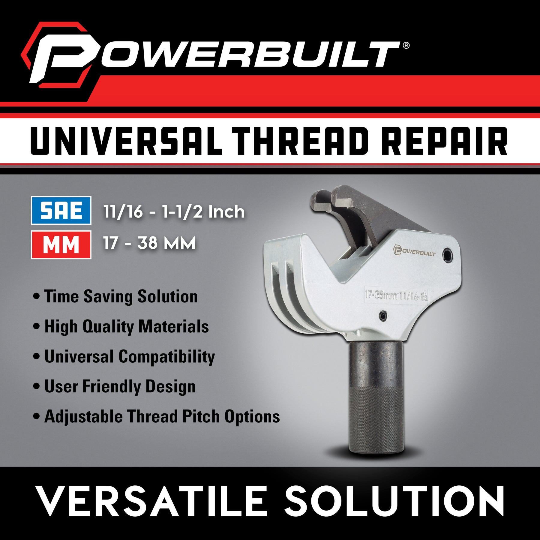 Universal Thread Repair Tool 11/16" - 1-1/2" SAE / 17 - 38mm Metric