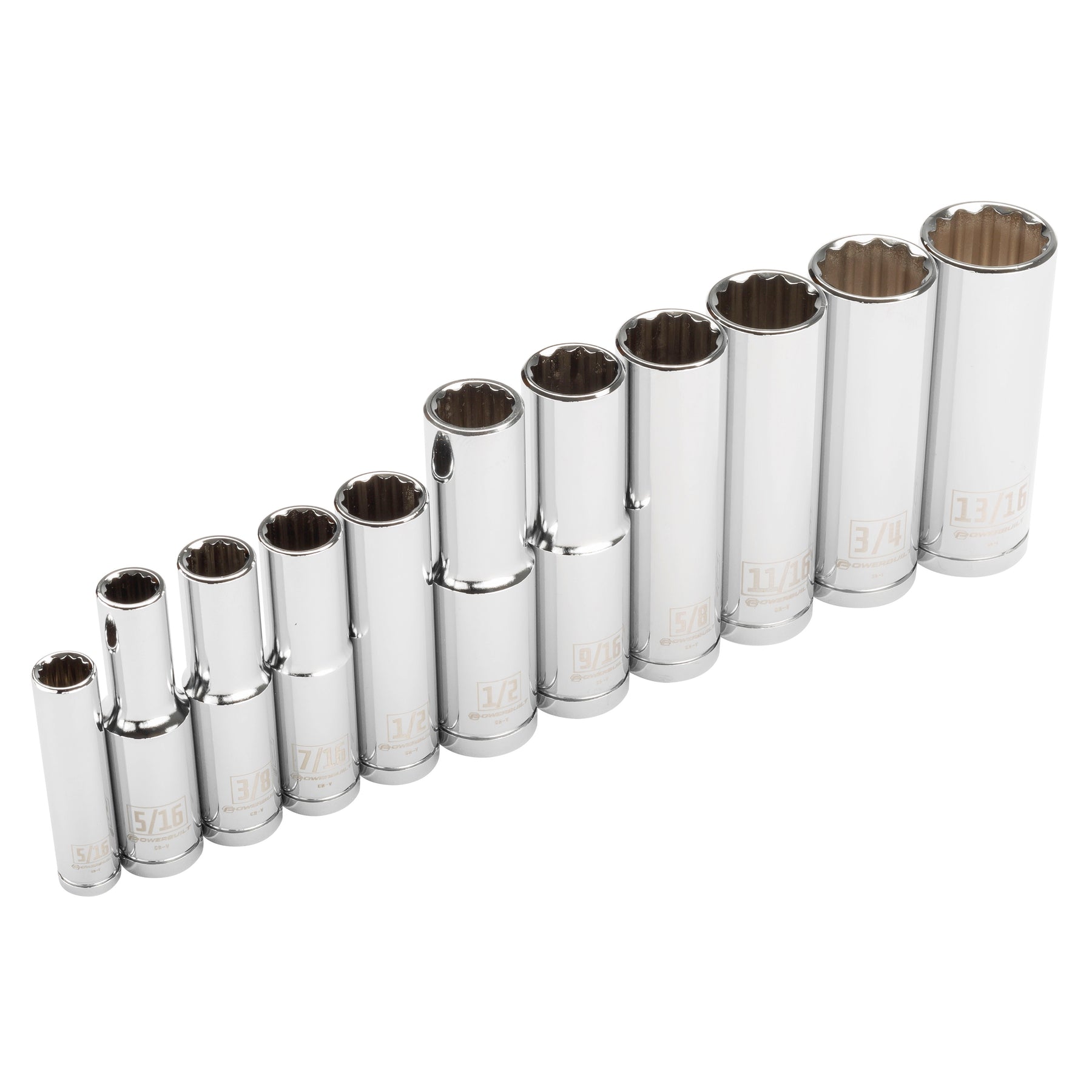 11 Piece 12 Point SAE Deep Socket Set