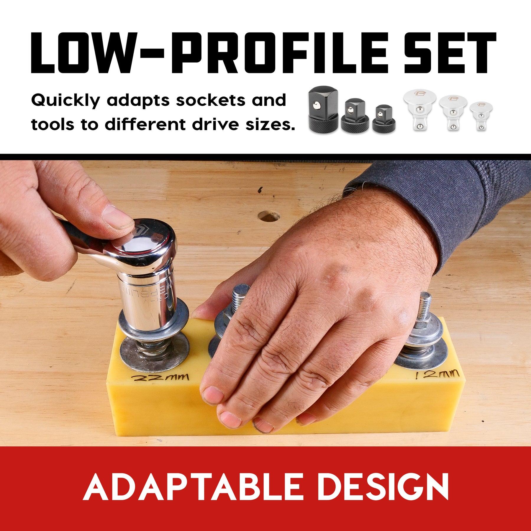 6 Piece Wobble Adaptor and Low Profile Adaptor Set