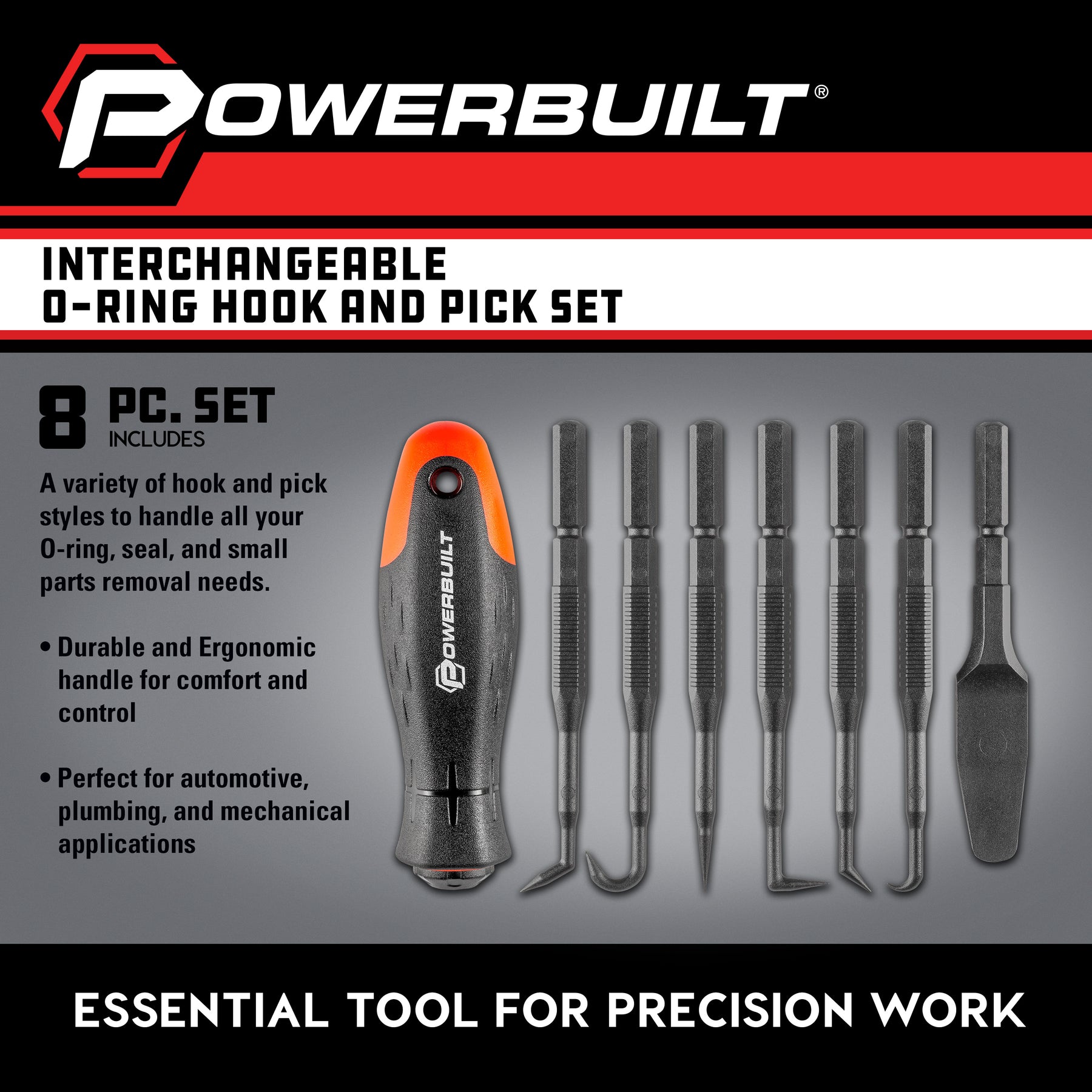 Interchangeable O-Ring Hook and Pick Set
