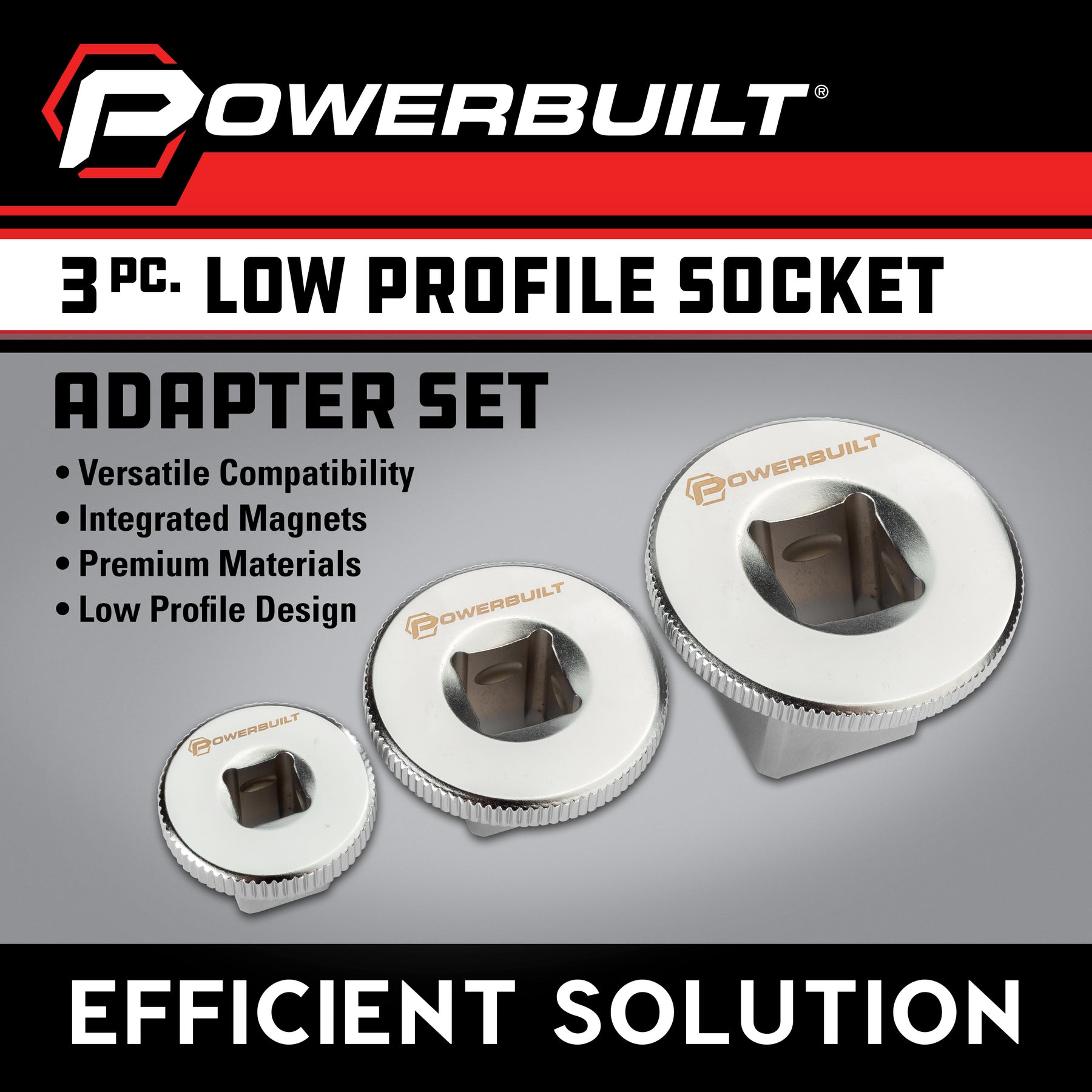 3 Piece Low Profile Socket Adapter Set