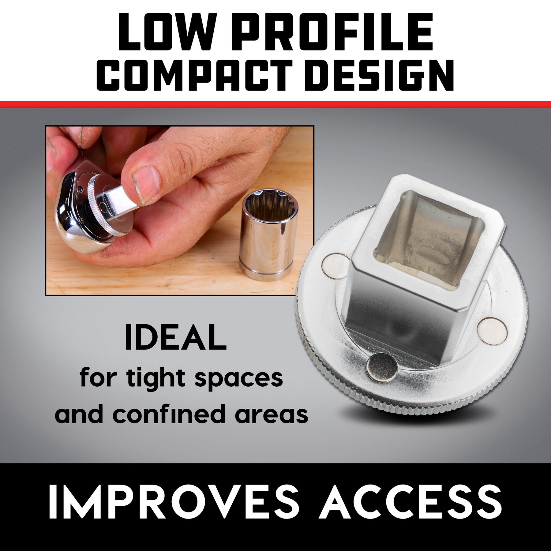 3 Piece Low Profile Socket Adapter Set