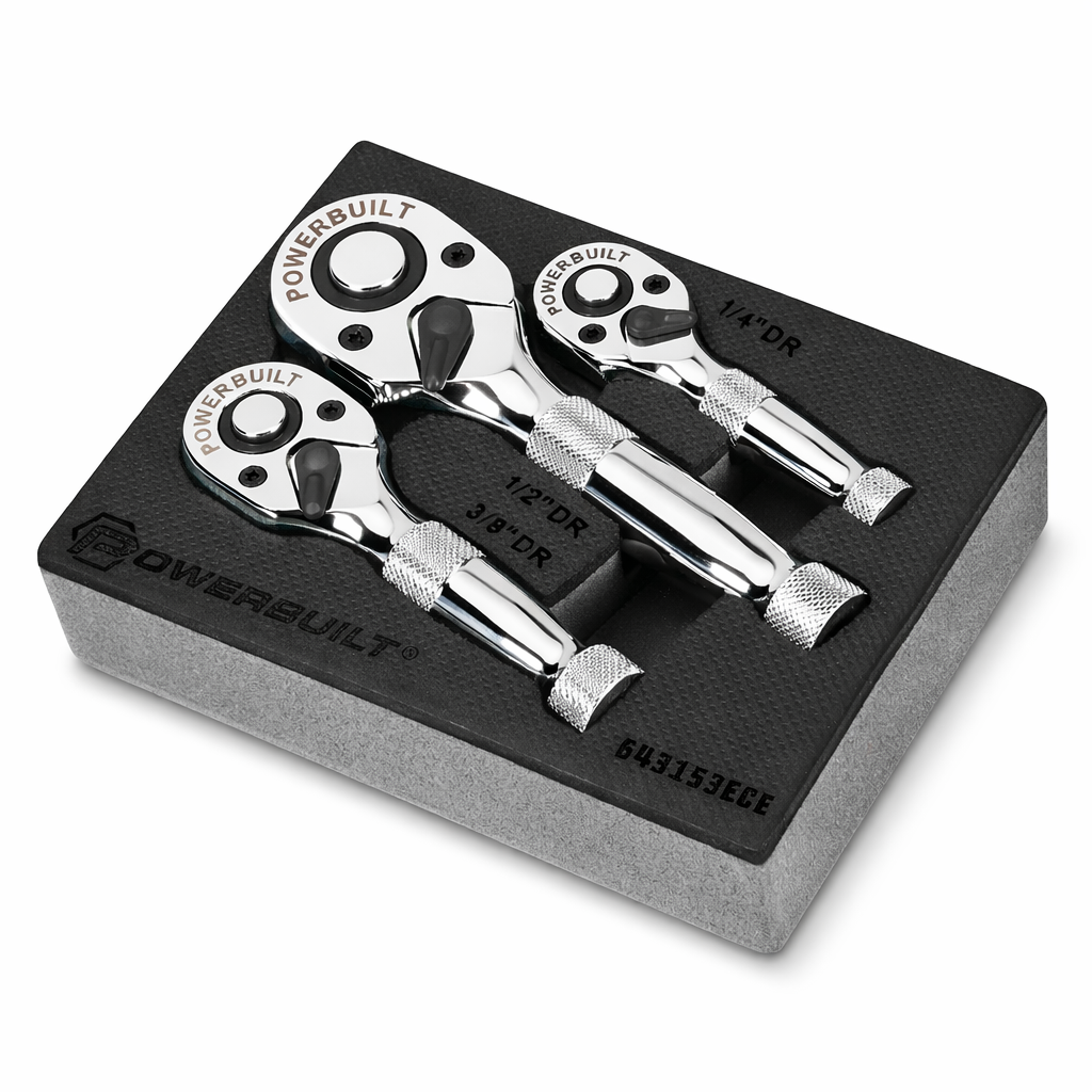 3 PC. STUBBY RATCHET SET