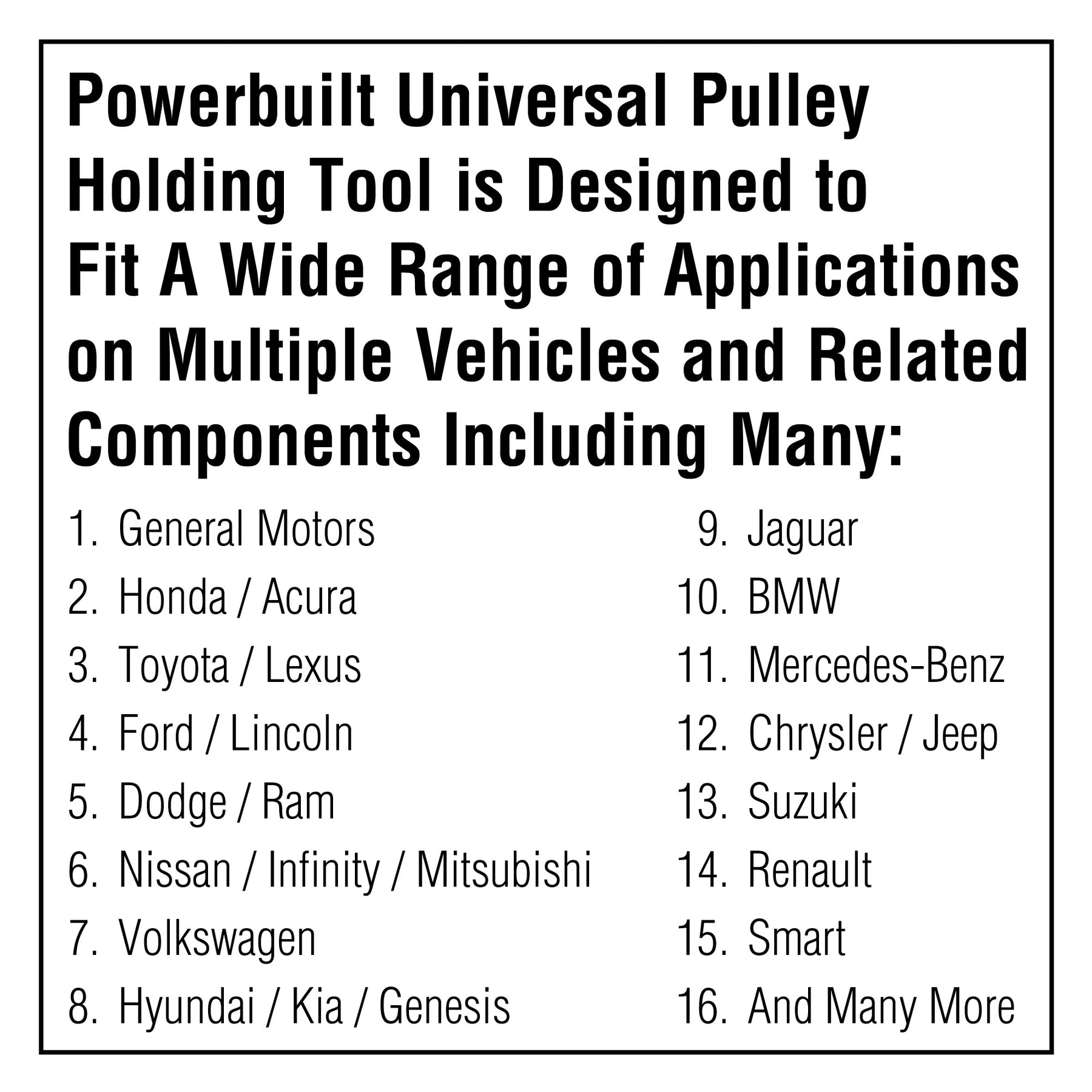 Universal Pulley Holder Tool Kit