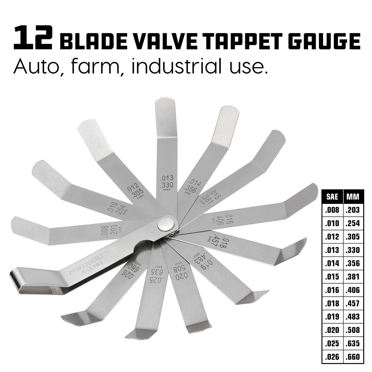 12 Blade Valve Tappet Feeler Gauge