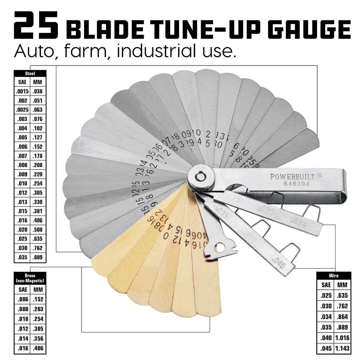 25 Blade Tune-Up Feeler Gap Gauge