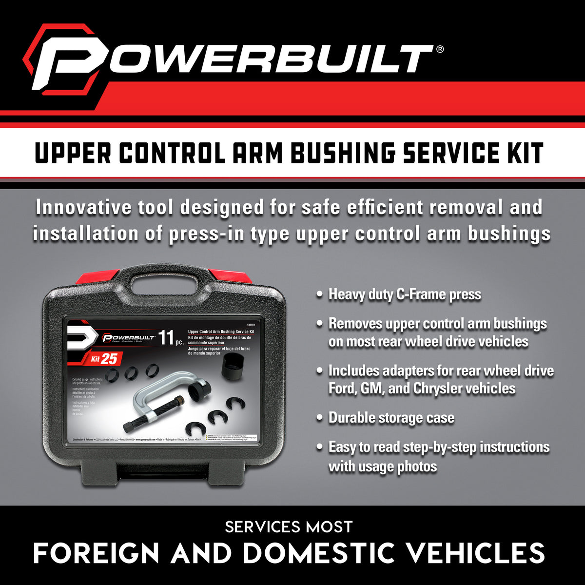 Upper Control Arm Bushing Service Kit