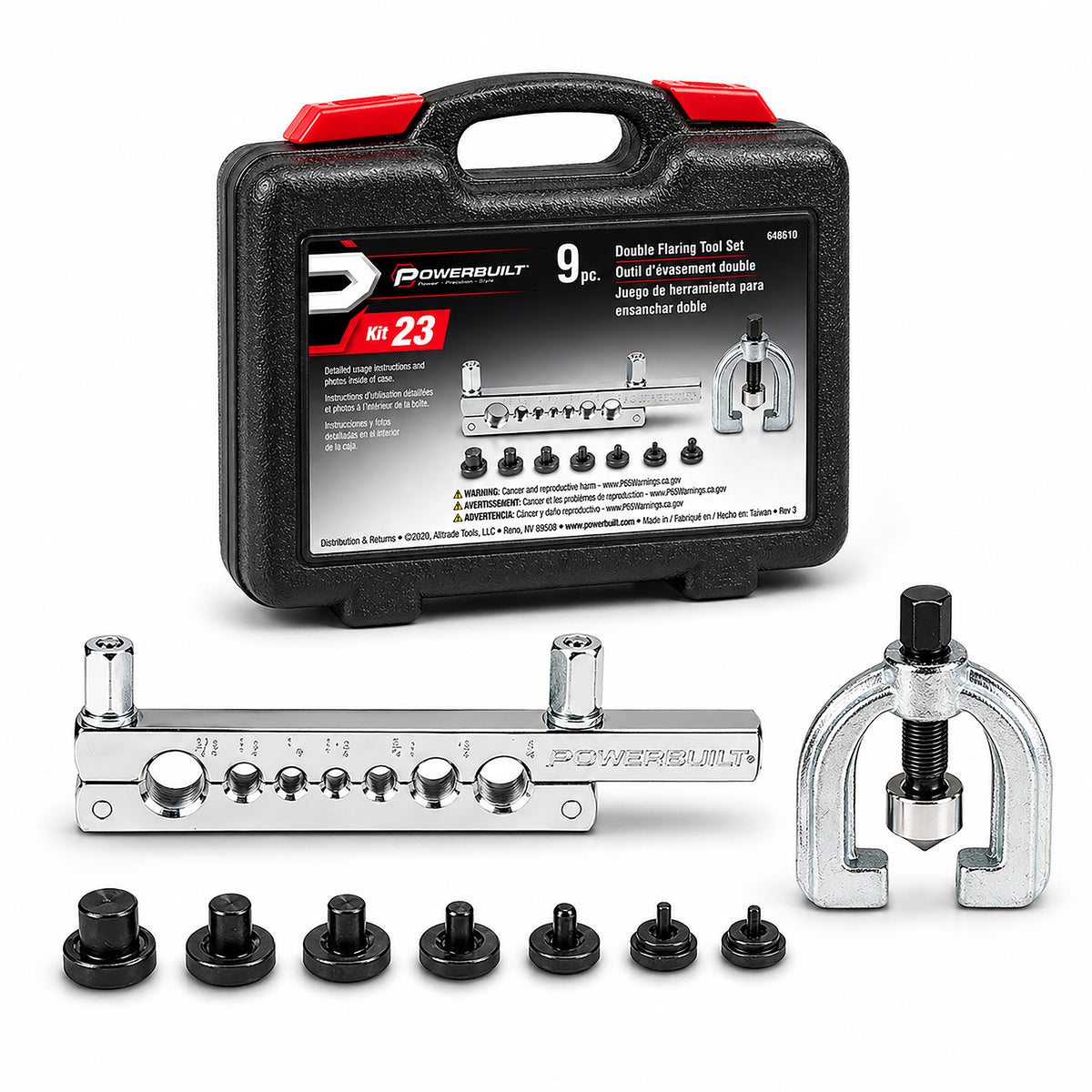 9 Piece Double Flaring Tool Kit