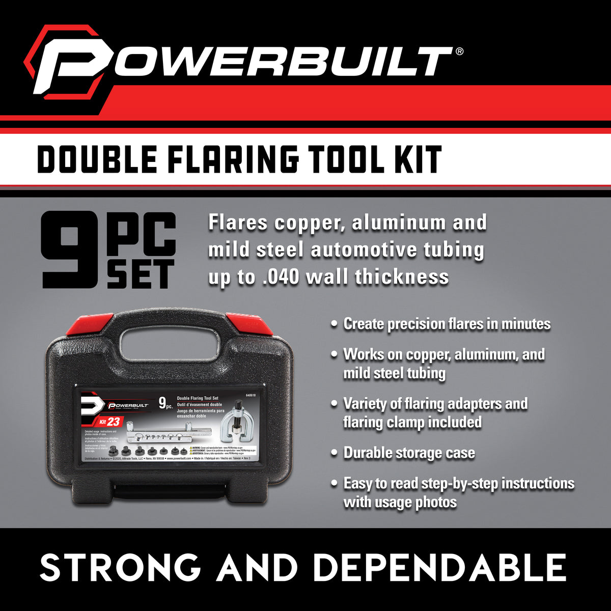 9 Piece Double Flaring Tool Kit