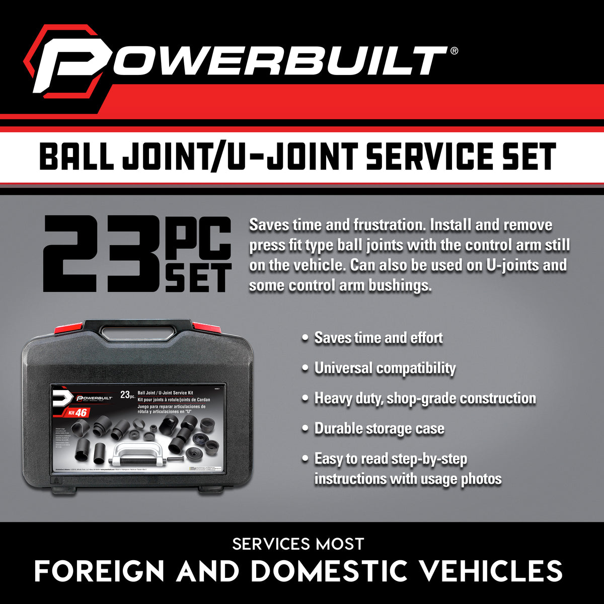 23 Piece Ball Joint & U-Joint Service Kit