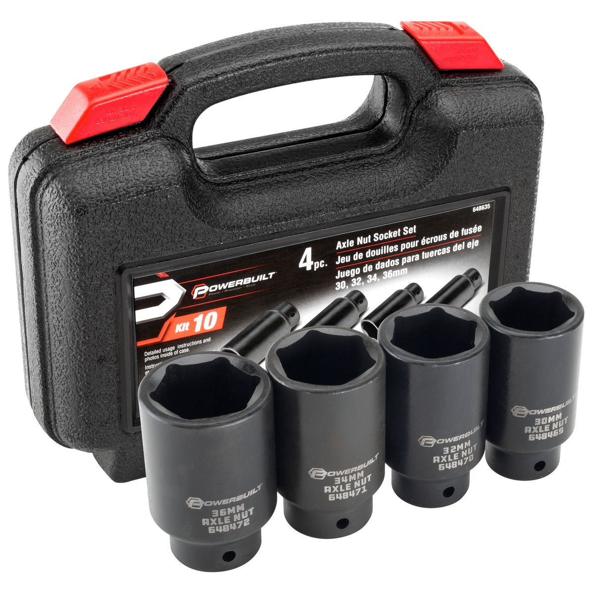 4 Piece Axle Nut Socket Set