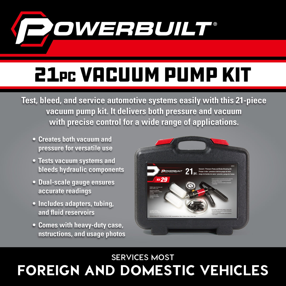 22 Piece Vacuum Pump Kit