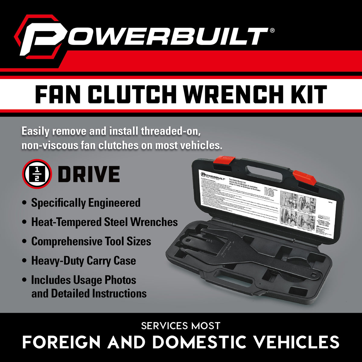 4 Piece Fan Clutch Wrench Kit