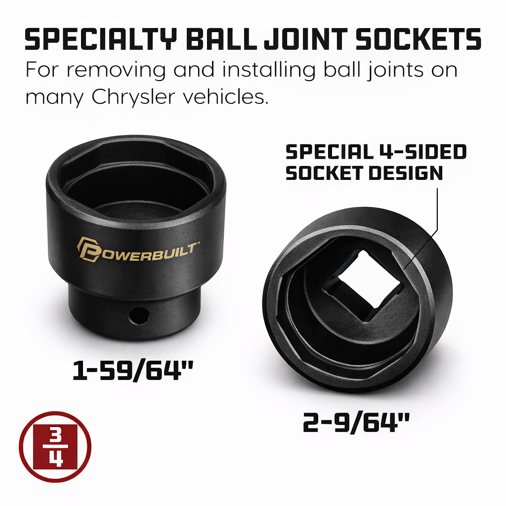 2 Piece Chrysler Ball Joint Socket Kit