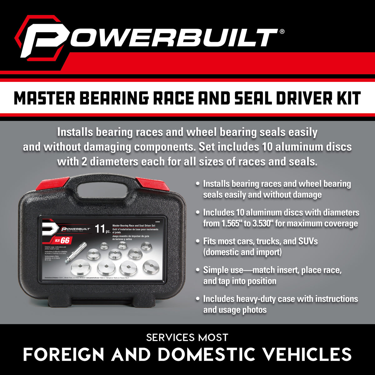 11 Piece Master Bearing Race And Seal Driver Kit