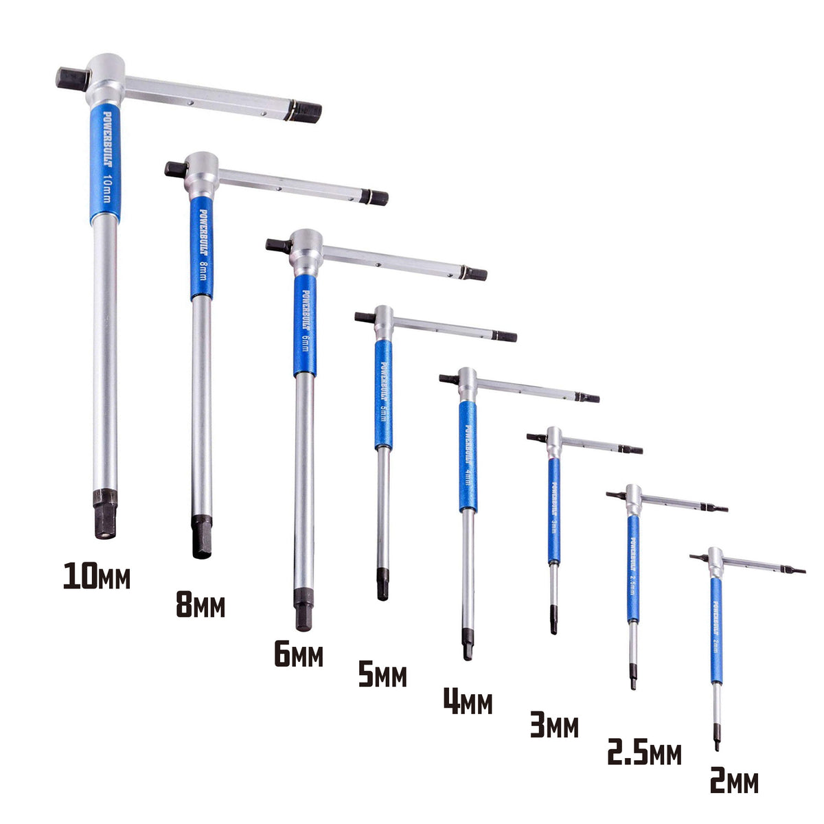 8 Piece Metric T-Handle Hex Key Wrench Set