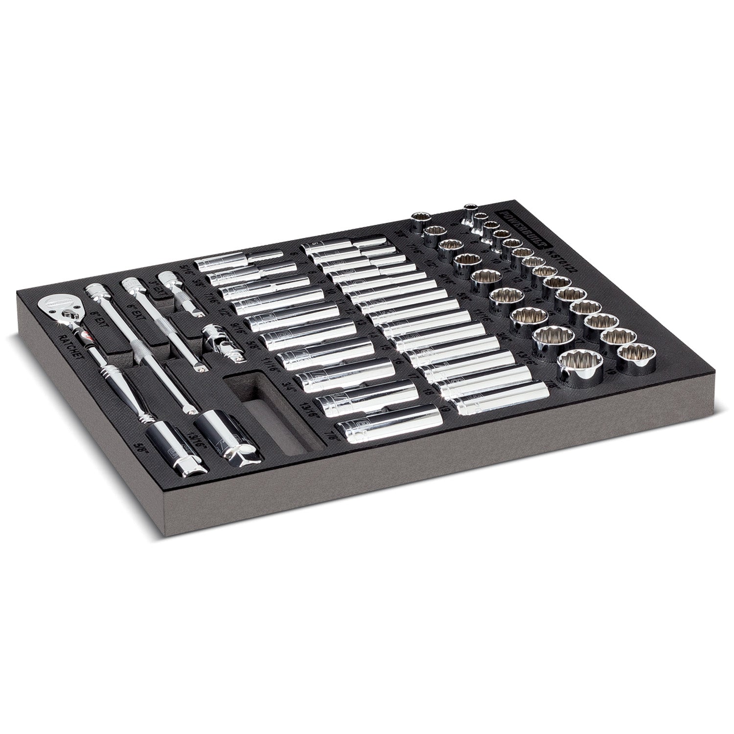 54 Piece Socket and Ratchet Tool Set - Extension Bars - Deep