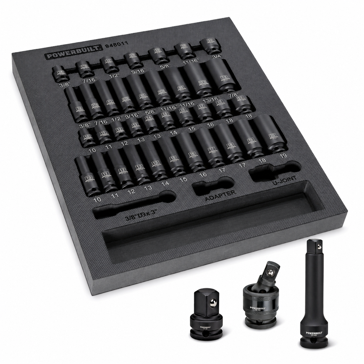 40 Piece Pro Tech 3/8 in. Dr. Impact Socket Set