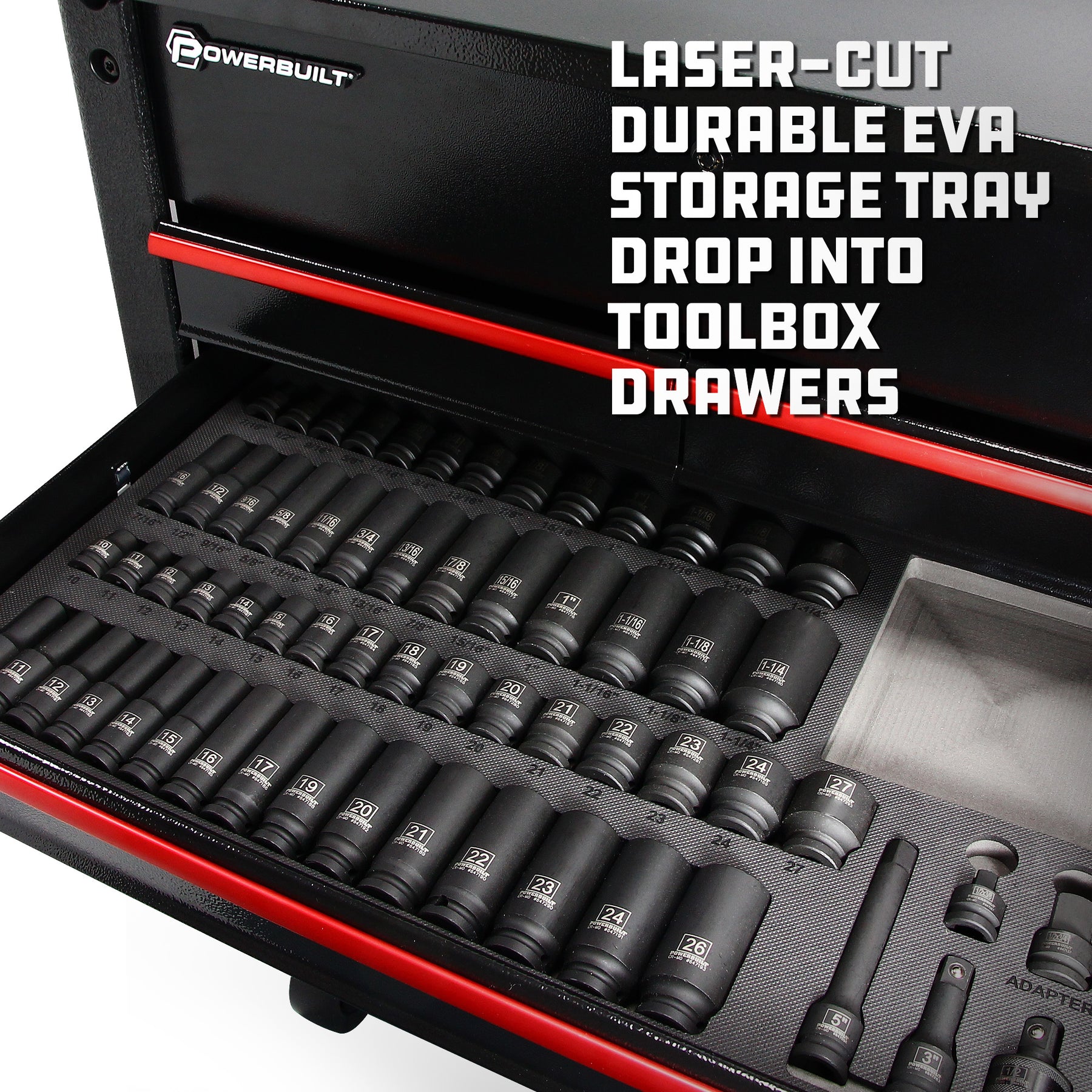 63 Piece 6 Point SAE & Metric Pro Tech Impact Socket Set