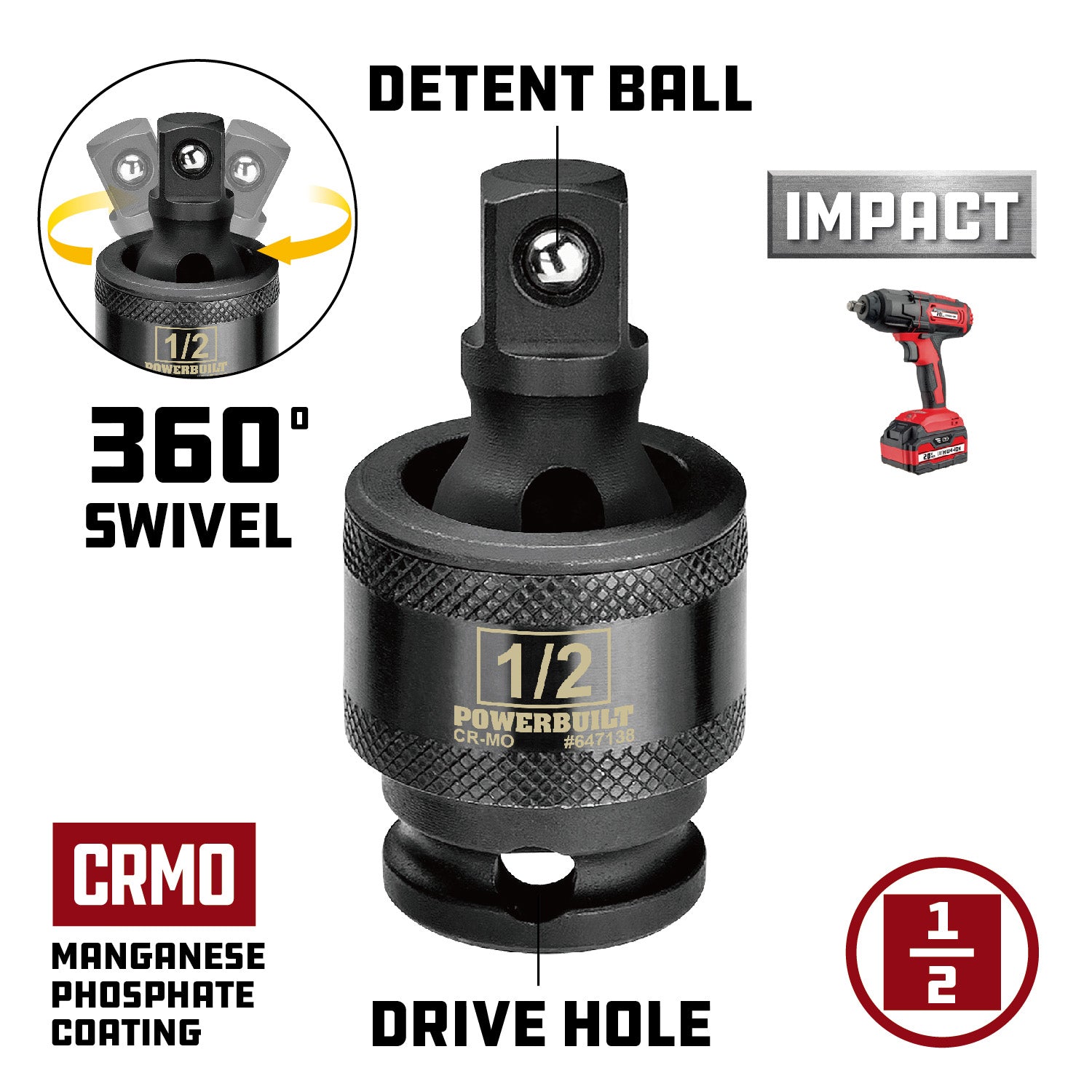 63 Piece 6 Point SAE & Metric Pro Tech Impact Socket Set