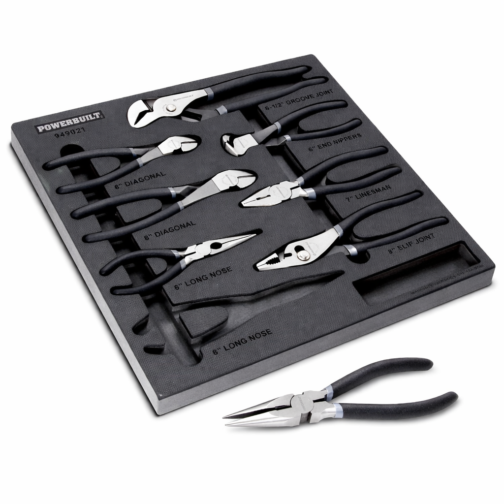 8 Piece Master Pliers Set - Long Reach - Diagonal - Groove