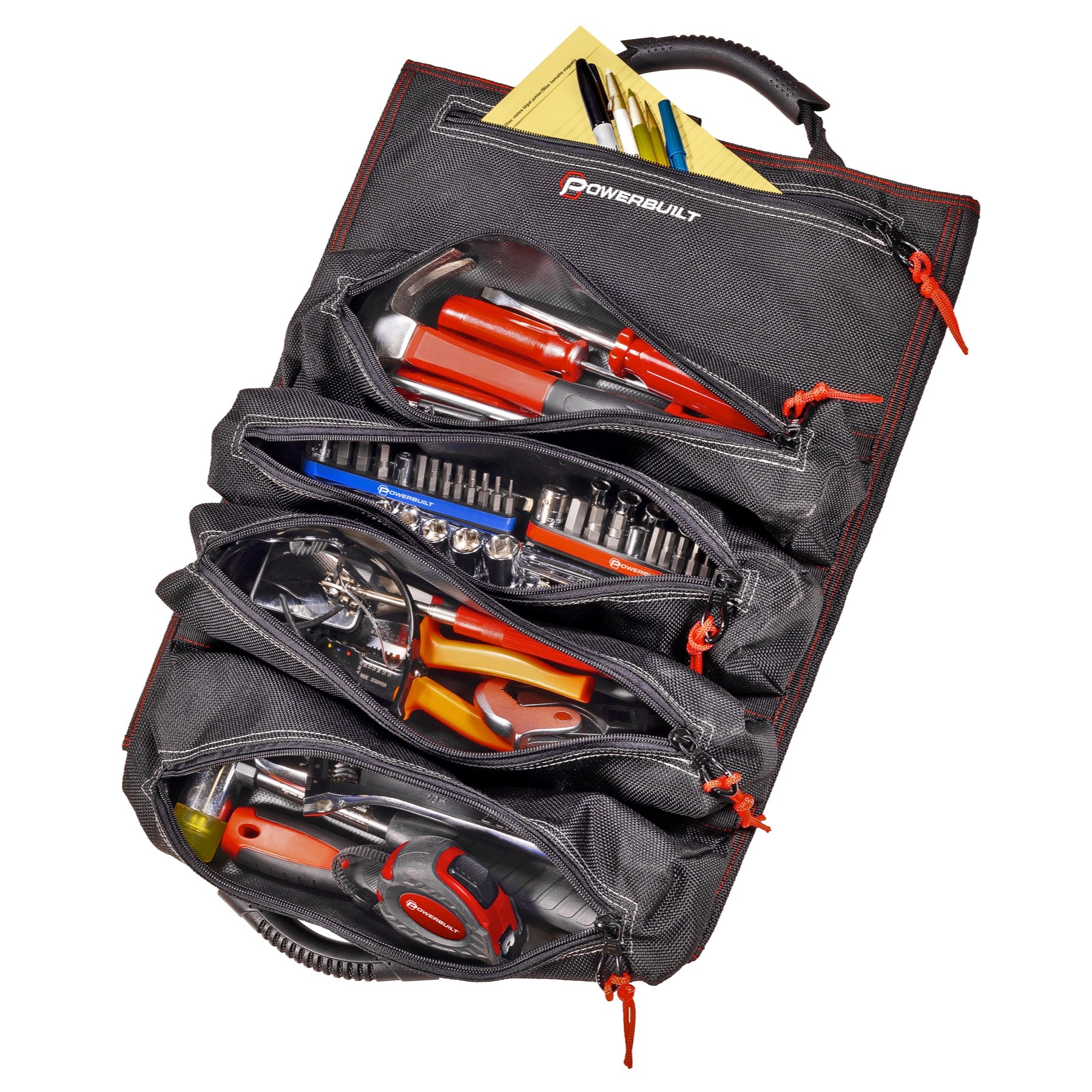 5 Zipper Pocket Roll Up Tool Bag