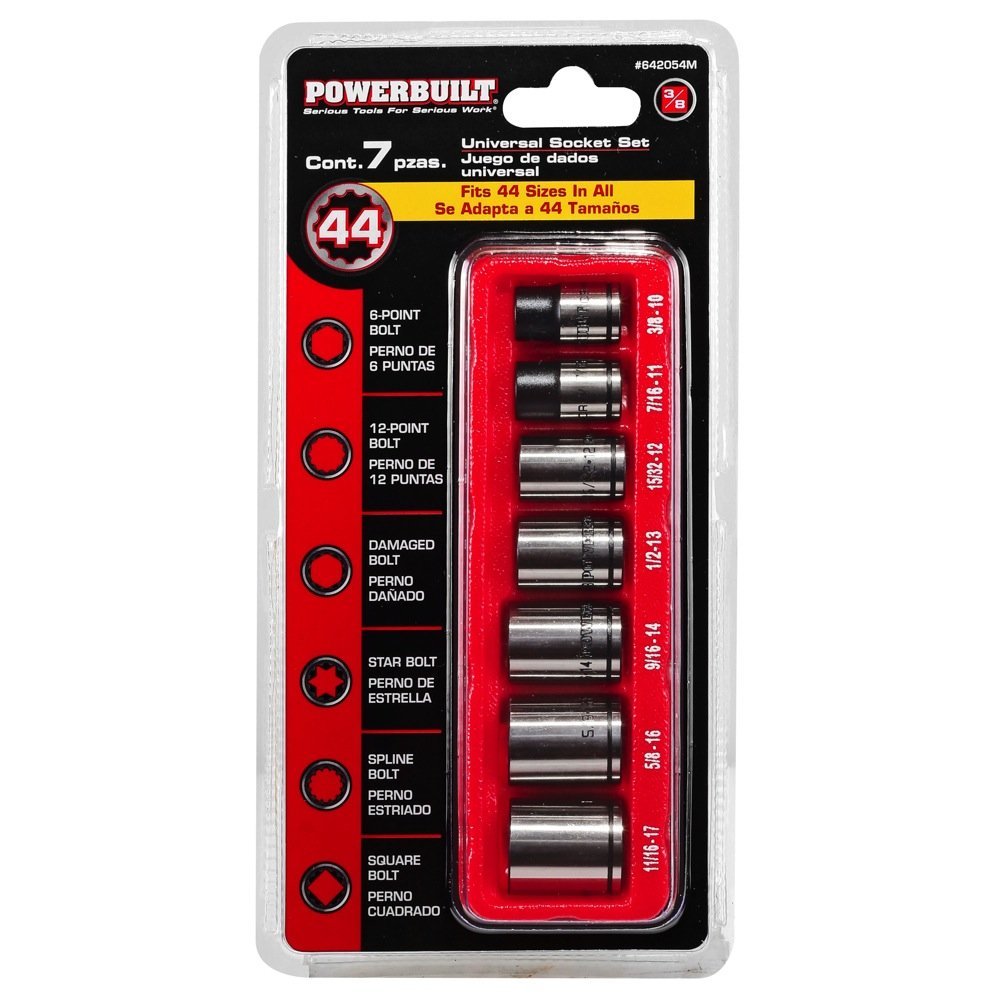8 Piece 1/4 Inch Drive Universal Socket Set with Tray