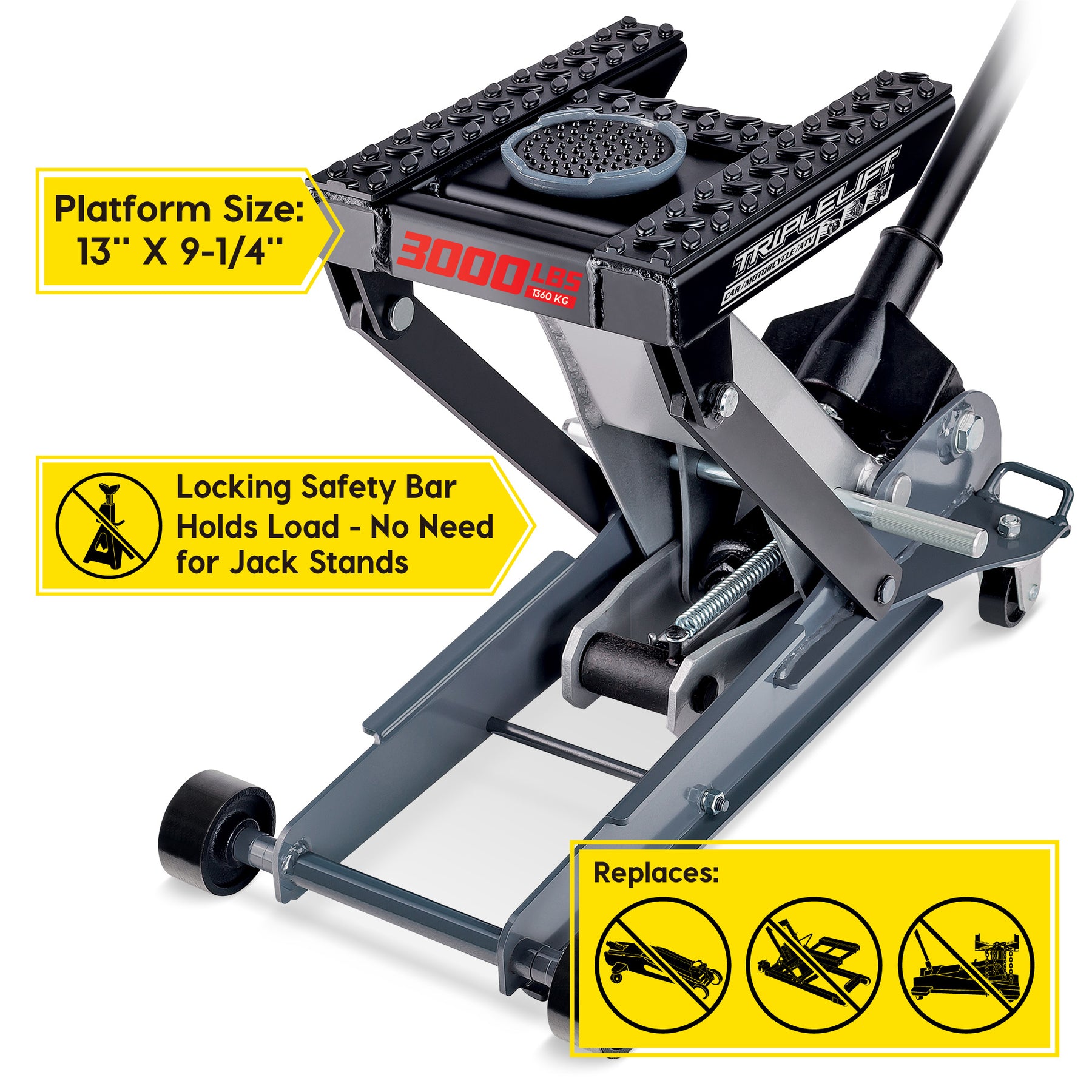 3000 Lb. Triple Lift Floor Jack