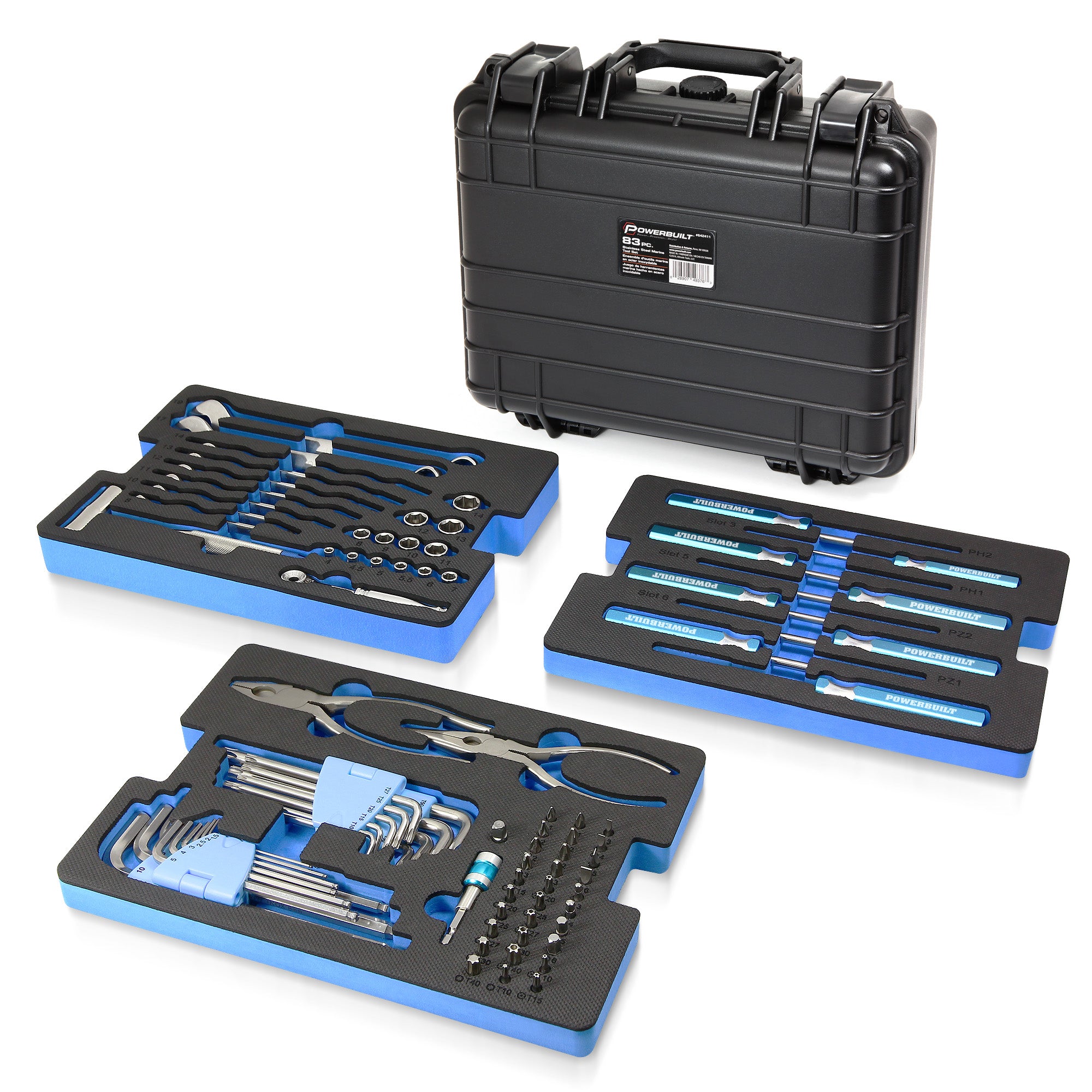 Lippert Boat Tool Kit, 435 Piece Tool Set for Boat Repairs, Included  Carrying Case, 15 Different Items, Comprehensive Marine Maintenance Bundle  