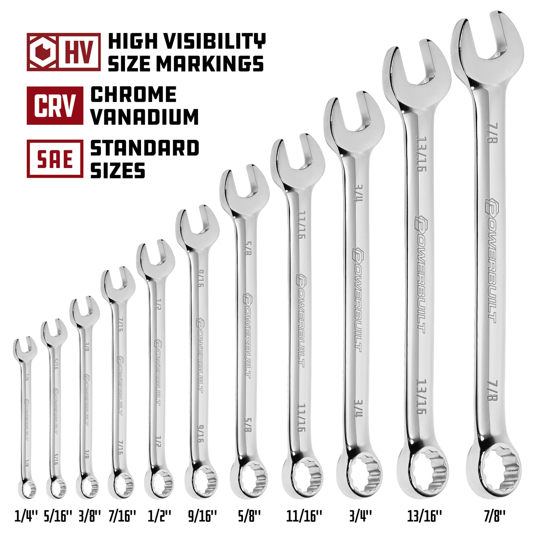 11 Piece SAE Combination Wrench Set