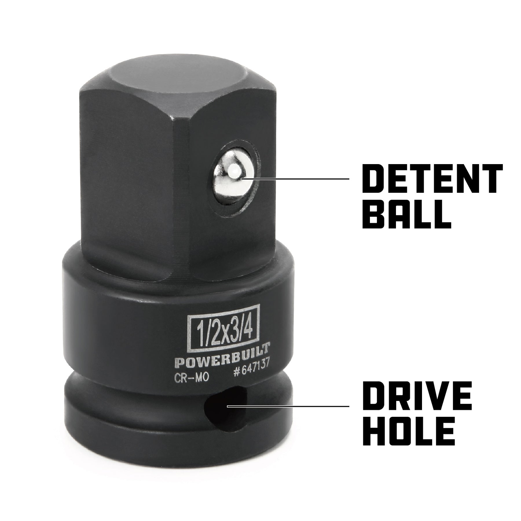 Powerbuilt 1/2 in. Drive (F) x 3/4 in. Drive (M) Impact Adapter - 647137