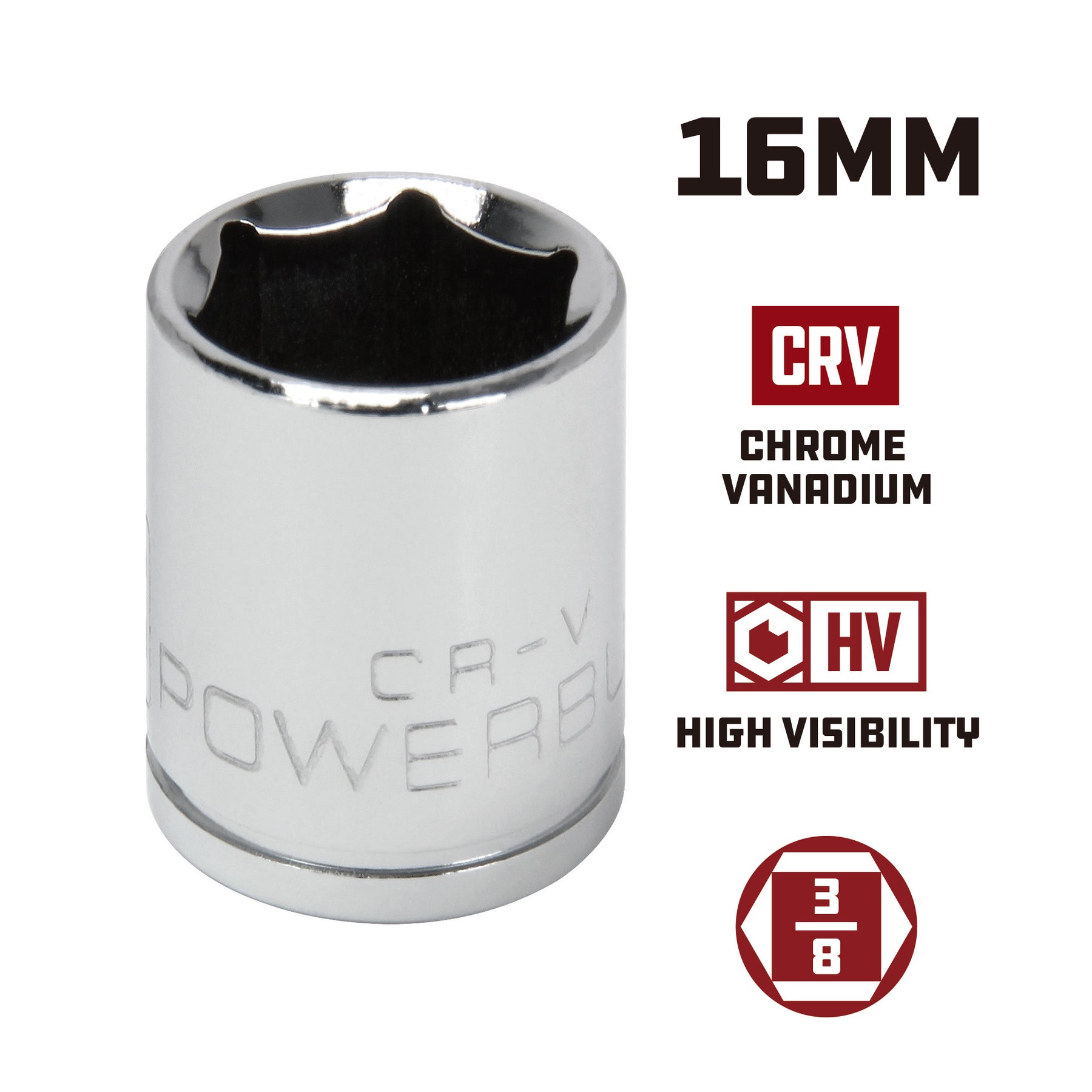 3/8 in. Dr. Sockets - Metric Shallow - 6 Pt.