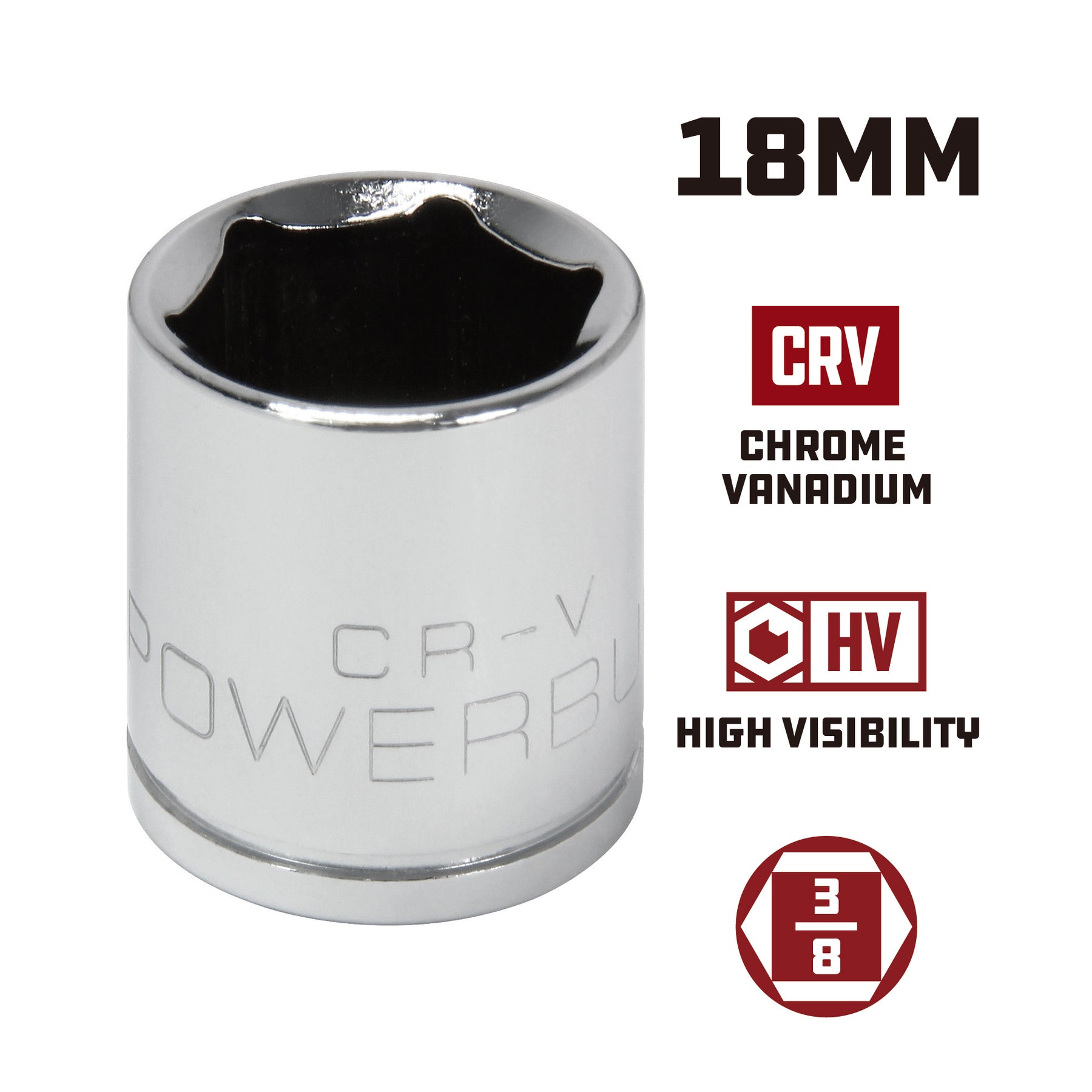 3/8 in. Dr. Sockets - Metric Shallow - 6 Pt.