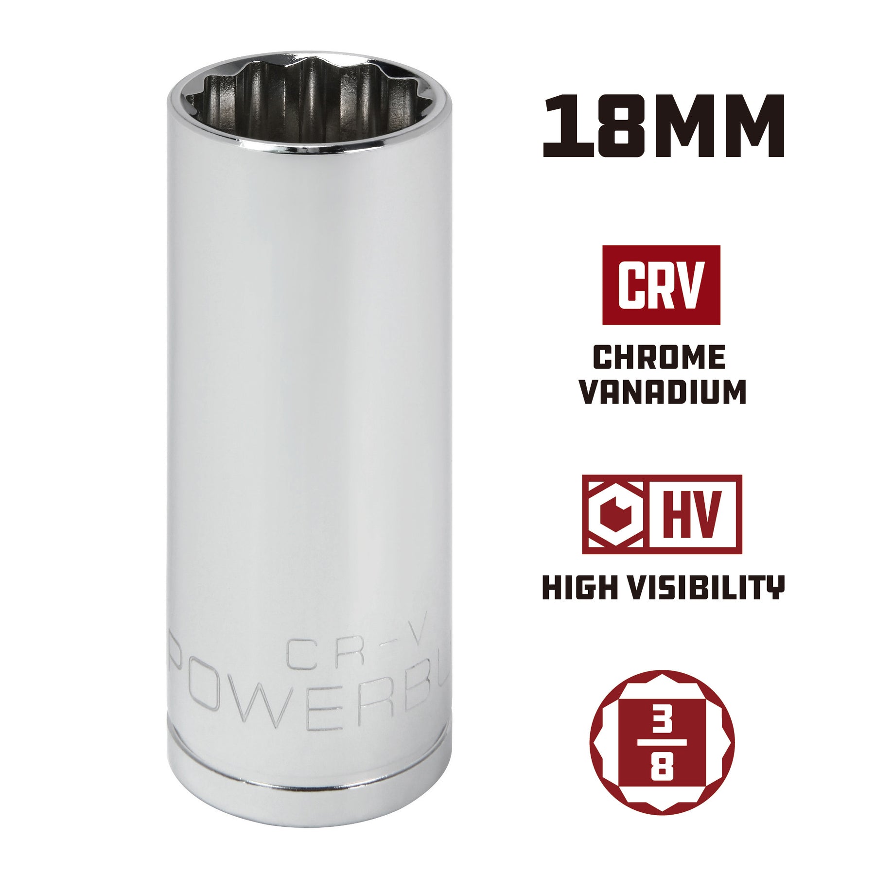 3/8 in. Dr. Sockets - Metric Deep - 12 Pt.